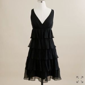 J Crew Silk Chiffon Ruffle Dress